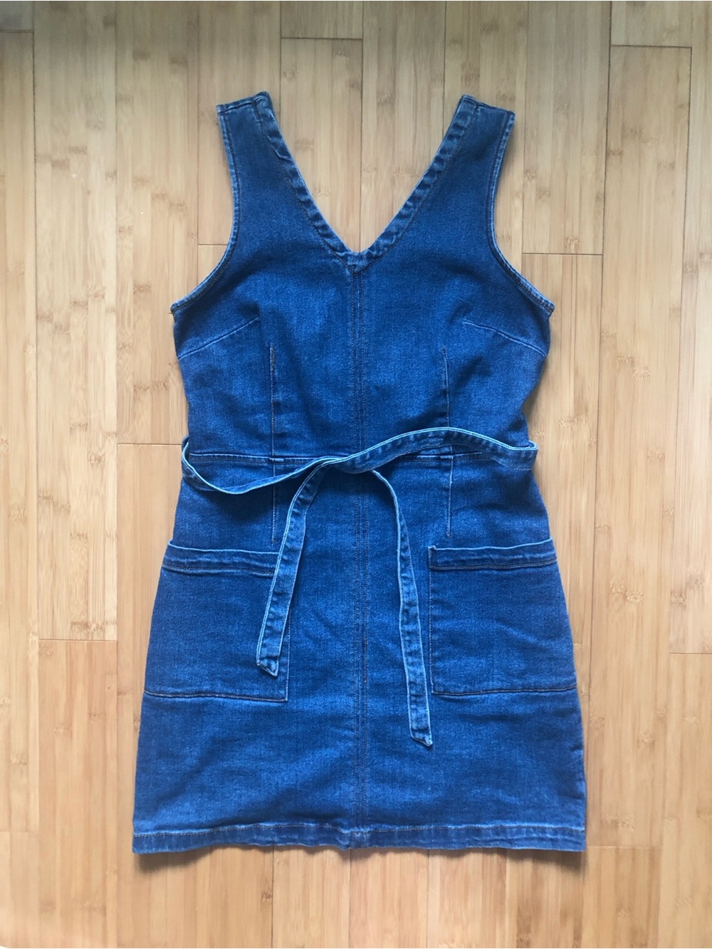 Universal Thread Blue Denim Mini Dress with Waist Tie